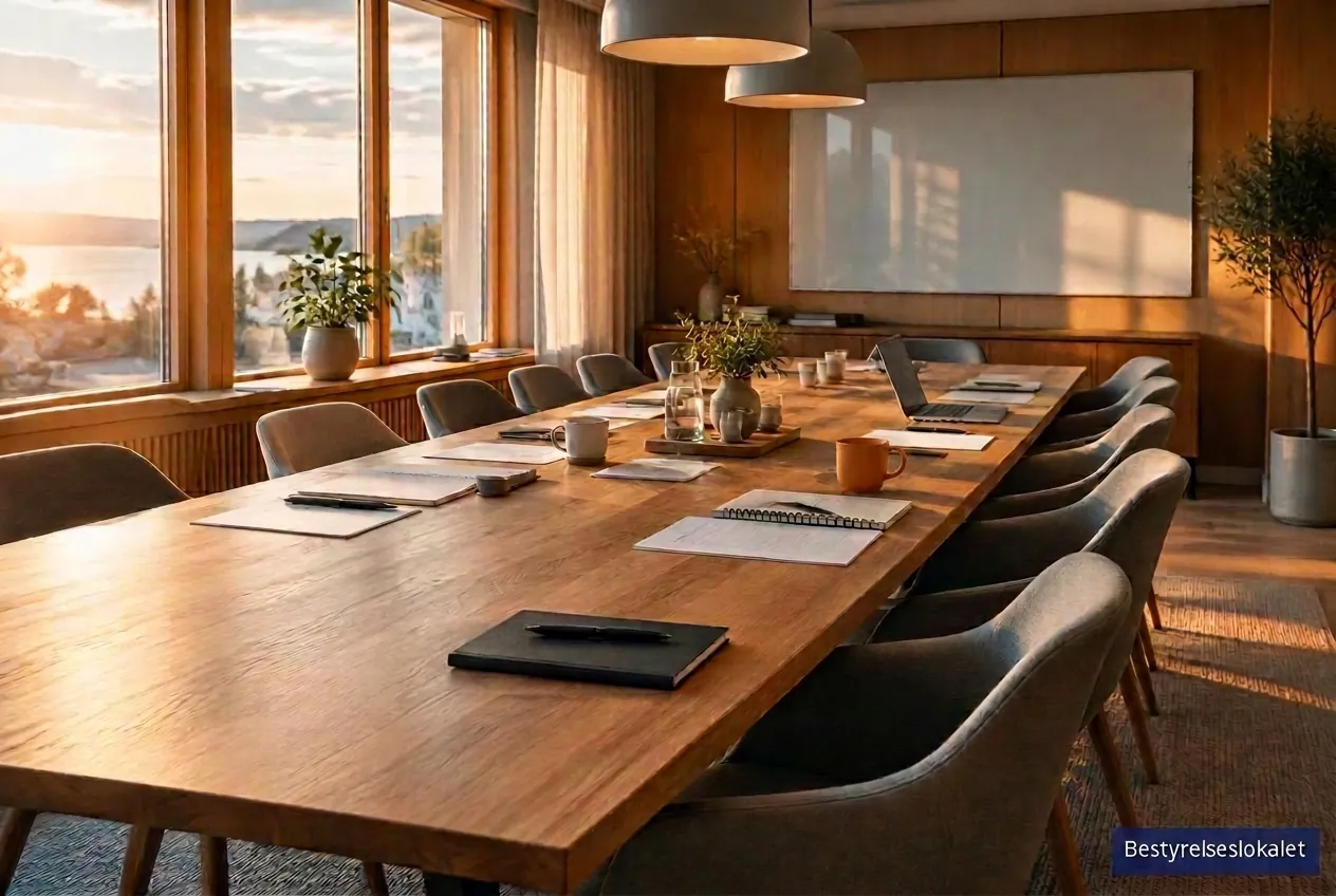 Boardroom with an orange accent